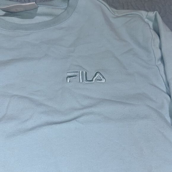Fila Light Blue Crewneck Sweatshirt L - Picture 4 of 7